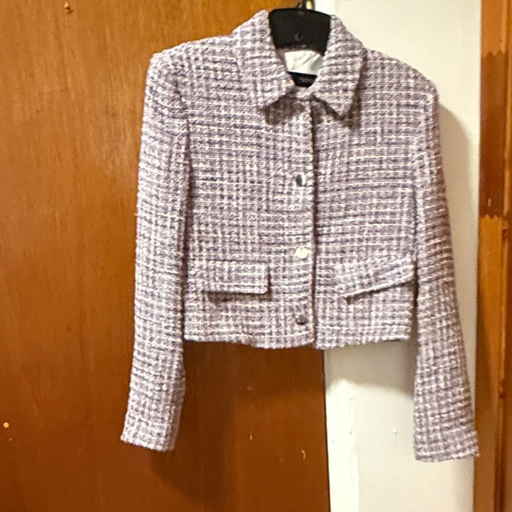 Zara Lavender Tweed Blazer and Skirt Set - Picture 3 of 7